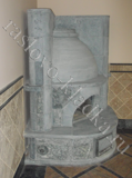 облицованный угловой камин